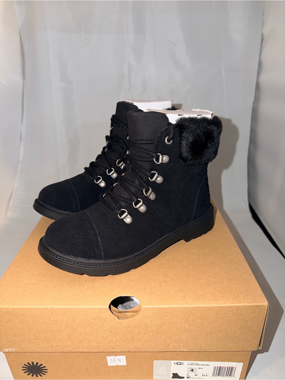 UGG Kids Azell Hiker Weather Boots- Black